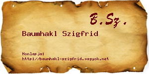 Baumhakl Szigfrid névjegykártya